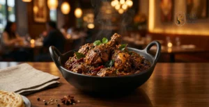 Authentic Chicken Chettinad served in a premium Indian restaurant in Redmond WA