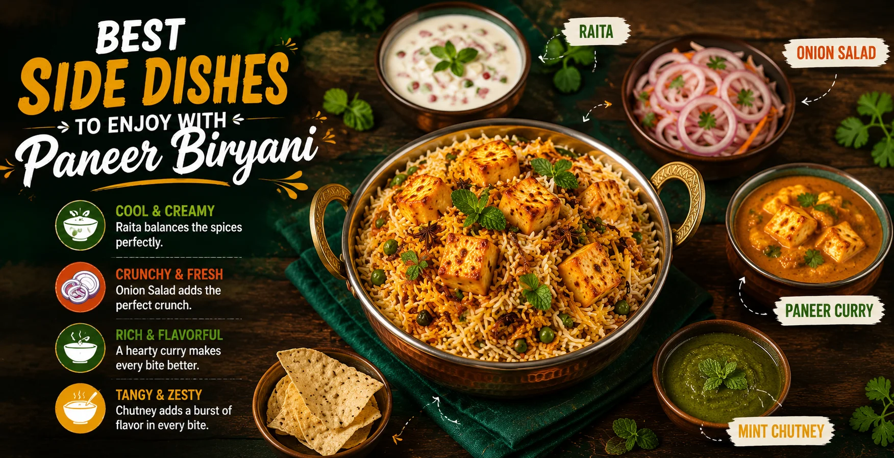 Best Side Dishes to Enjoy With Paneer Biryani