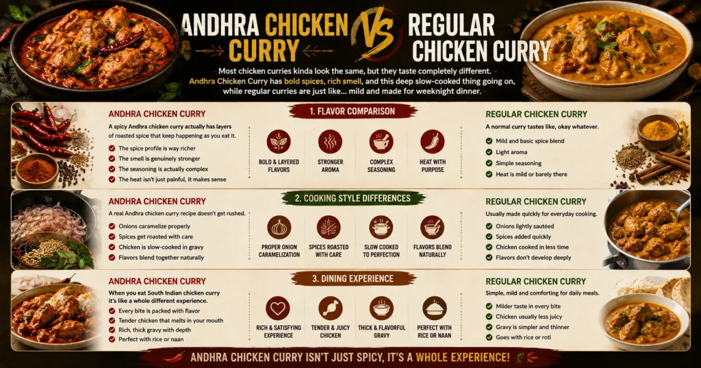 Andhra Chicken Curry vs Regular Chicken Curry
