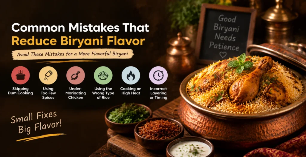 Common Mistakes That Reduce Biryani Flavor